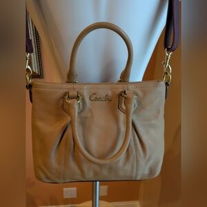 Coach COACH 2 WAY Handbag Leather Tan F 20342